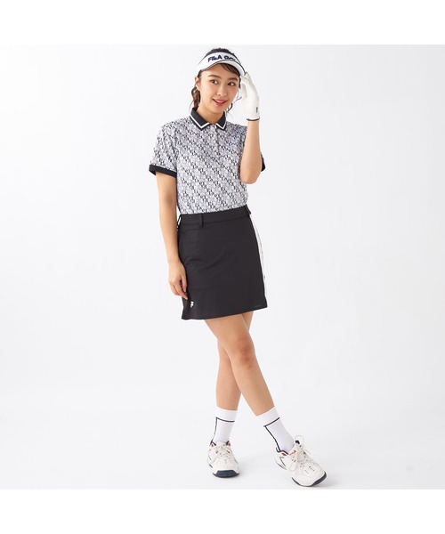 FILA GOLF(フィラゴルフ )の「FILA GOLF/フィラ ゴルフ ゴルフウェア 部分メッシュ エコ スカート インナーパンツ付き セットアイテム(スカート・レディース・ブラック系その他/ブラック/ホワイト・M/L/LL)」の10枚目の写真