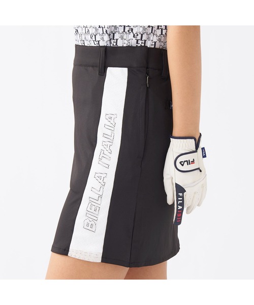 FILA GOLF(フィラゴルフ )の「FILA GOLF/フィラ ゴルフ ゴルフウェア 部分メッシュ エコ スカート インナーパンツ付き セットアイテム(スカート・レディース・ブラック系その他/ブラック/ホワイト・M/L/LL)」の12枚目の写真