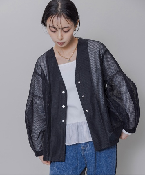 新品　今季　新作　エイミーロウ　ダブルメッシュ コクーンスリーブジャケット 92428801b_b_48_500.jpg