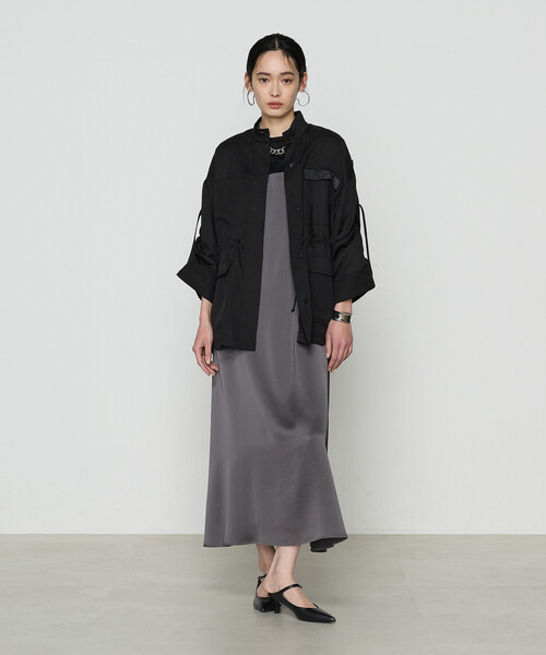 K.T KIYOKO TAKASE（キヨコタカセ）の「トリアセテート／ポリエステル キャミドレス（ワンピース・レディース・チャコール/ブラック・FREE）」の4枚目の写真