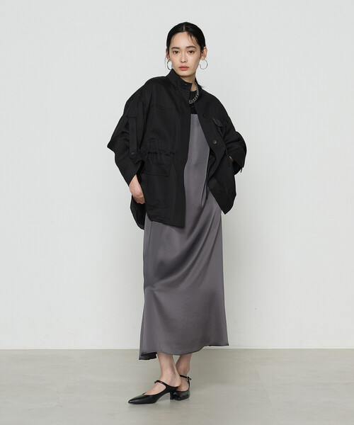 K.T KIYOKO TAKASE（キヨコタカセ）の「トリアセテート／ポリエステル キャミドレス（ワンピース・レディース・チャコール/ブラック・FREE）」の5枚目の写真