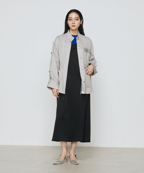 K.T KIYOKO TAKASE（キヨコタカセ）の「トリアセテート／ポリエステル キャミドレス（ワンピース・レディース・チャコール/ブラック・FREE）」の8枚目の写真