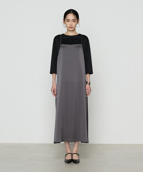 K.T KIYOKO TAKASE（キヨコタカセ）の「トリアセテート／ポリエステル キャミドレス（ワンピース・レディース・チャコール/ブラック・FREE）」の9枚目の写真