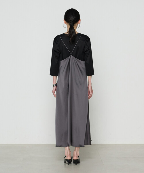 K.T KIYOKO TAKASE（キヨコタカセ）の「トリアセテート／ポリエステル キャミドレス（ワンピース・レディース・チャコール/ブラック・FREE）」の11枚目の写真