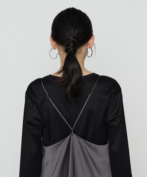 K.T KIYOKO TAKASE（キヨコタカセ）の「トリアセテート／ポリエステル キャミドレス（ワンピース・レディース・チャコール/ブラック・FREE）」の13枚目の写真