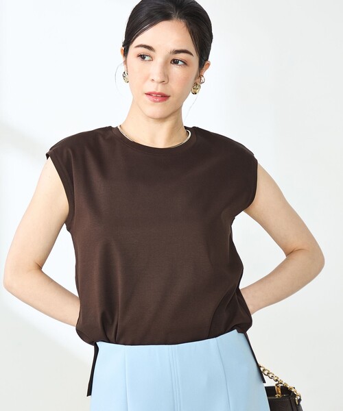 NOLLEY’S Sophi（ノーリーズソフィ）の「W&W ノースリーブプルオーバーカットソー（Tシャツ/カットソー・レディース・ブラック/チャコールグレー/ホワイト/ダークブラウン・38）」の8枚目の写真