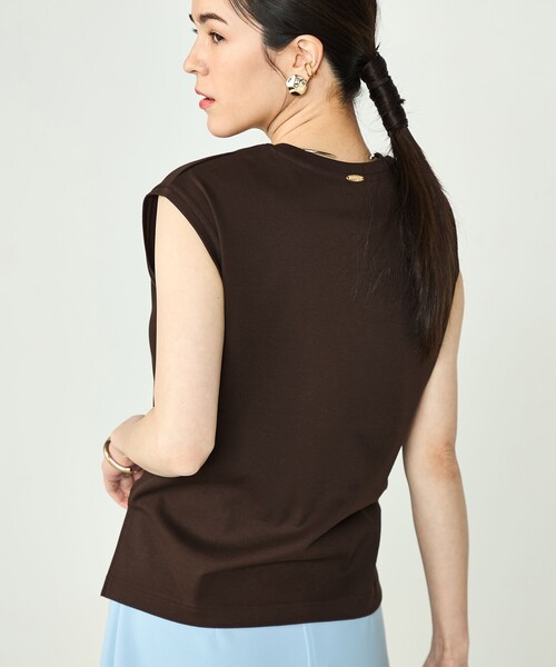 NOLLEY’S Sophi（ノーリーズソフィ）の「W&W ノースリーブプルオーバーカットソー（Tシャツ/カットソー・レディース・ブラック/チャコールグレー/ホワイト/ダークブラウン・38）」の10枚目の写真