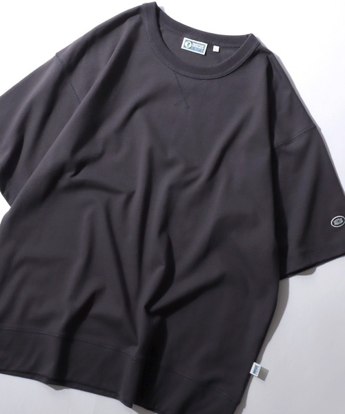 DISCUS（ディスカス）の「2026SS新色追加 DISCUS/ディスカス USAコットン ヘビーウェイト オーバーサイズ ロゴワッペン刺繍  Tスウェット Tトレーナー 半袖Tシャツ レディース メンズ（Tシャツ/カットソー・メンズ・オフホワイト/ブラック/グレイッシュベージュ/ピンクベージュ/オートミール/ネイビー/ダークグリーン/グレイッシュブルー/スミクロ・M/L/LL）」の3枚目の写真