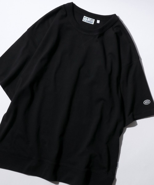 DISCUS（ディスカス）の「2026SS新色追加 DISCUS/ディスカス USAコットン ヘビーウェイト オーバーサイズ ロゴワッペン刺繍  Tスウェット Tトレーナー 半袖Tシャツ レディース メンズ（Tシャツ/カットソー・メンズ・オフホワイト/ブラック/グレイッシュベージュ/ピンクベージュ/オートミール/ネイビー/ダークグリーン/グレイッシュブルー/スミクロ・M/L/LL）」の2枚目の写真