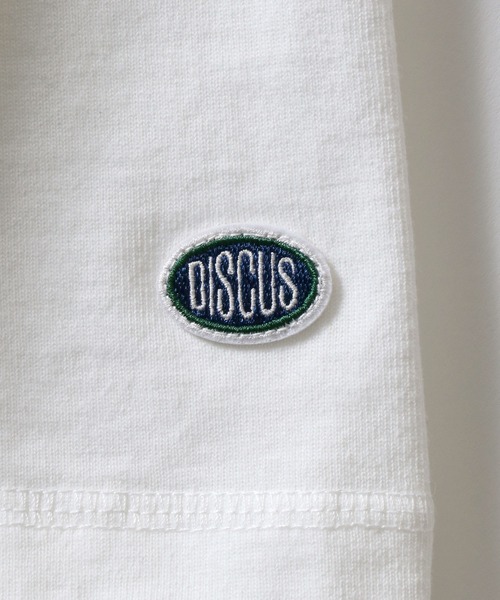 DISCUS（ディスカス）の「2026SS新色追加 DISCUS/ディスカス USAコットン ヘビーウェイト オーバーサイズ ロゴワッペン刺繍  Tスウェット Tトレーナー 半袖Tシャツ レディース メンズ（Tシャツ/カットソー・メンズ・オフホワイト/ブラック/グレイッシュベージュ/ピンクベージュ/オートミール/ネイビー/ダークグリーン/グレイッシュブルー/スミクロ・M/L/LL）」の15枚目の写真