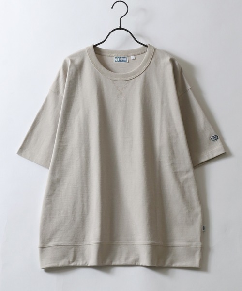 DISCUS（ディスカス）の「2026SS新色追加 DISCUS/ディスカス USAコットン ヘビーウェイト オーバーサイズ ロゴワッペン刺繍  Tスウェット Tトレーナー 半袖Tシャツ レディース メンズ（Tシャツ/カットソー・メンズ・オフホワイト/ブラック/グレイッシュベージュ/ピンクベージュ/オートミール/ネイビー/ダークグリーン/グレイッシュブルー/スミクロ・M/L/LL）」の21枚目の写真