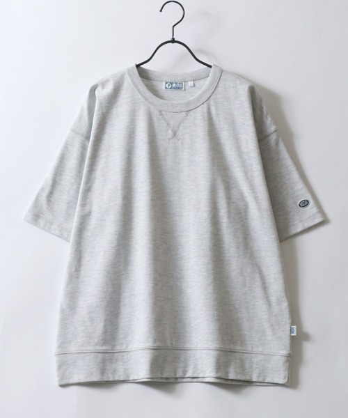 DISCUS（ディスカス）の「2026SS新色追加 DISCUS/ディスカス USAコットン ヘビーウェイト オーバーサイズ ロゴワッペン刺繍  Tスウェット Tトレーナー 半袖Tシャツ レディース メンズ（Tシャツ/カットソー・メンズ・オフホワイト/ブラック/グレイッシュベージュ/ピンクベージュ/オートミール/ネイビー/ダークグリーン/グレイッシュブルー/スミクロ・M/L/LL）」の20枚目の写真