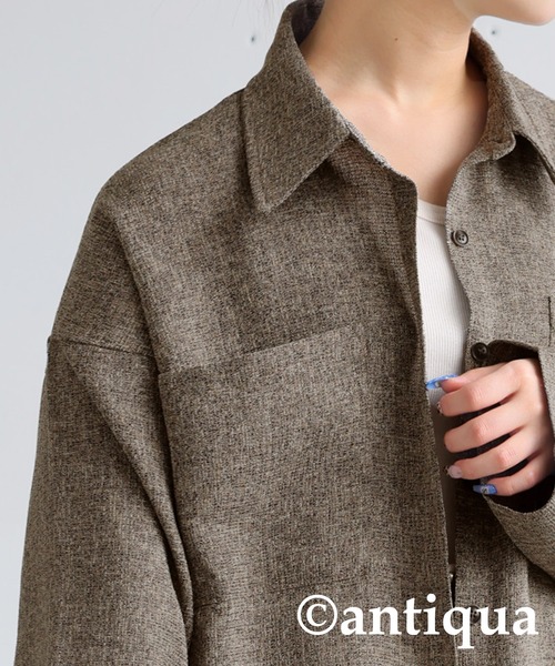 antiqua(アンティカ)の「サマーツイードシャツ(シャツ/ブラウス・レディース・ブラック/ブラウン/アイボリー・ONESIZE)」の17枚目の写真