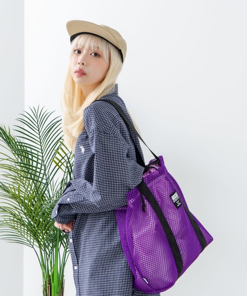 DISCUS（ディスカス）の「【DISCUS/ディスカス】メッシュトートバッグ（トートバッグ・レディース・ブルー/グレー/カーキ/ブラック/パープル・FREE）」の11枚目の写真