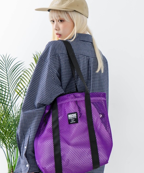 DISCUS（ディスカス）の「【DISCUS/ディスカス】メッシュトートバッグ（トートバッグ・レディース・ブルー/グレー/カーキ/ブラック/パープル・FREE）」の12枚目の写真