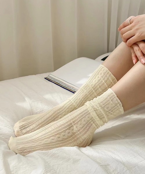 IRADOWL（アイラドール）の「レースソックス（ソックス/靴下・レディース・ブラック/アイボリー・FREE）」の7枚目の写真