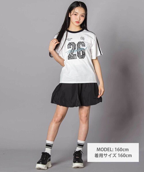 ZIDDY（ジディ）の「【 ニコ☆プチ 掲載 】ナンバーTシャツ(130~160cm)（Tシャツ/カットソー・キッズ・ホワイト/ブラック・150cm/FREE/140cm/130cm）」の3枚目の写真