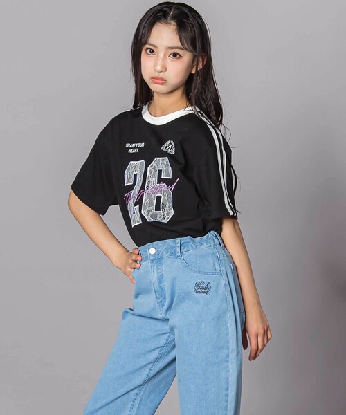 ZIDDY（ジディ）の「【 ニコ☆プチ 掲載 】ナンバーTシャツ(130~160cm)（Tシャツ/カットソー・キッズ・ホワイト/ブラック・150cm/FREE/140cm/130cm）」の5枚目の写真