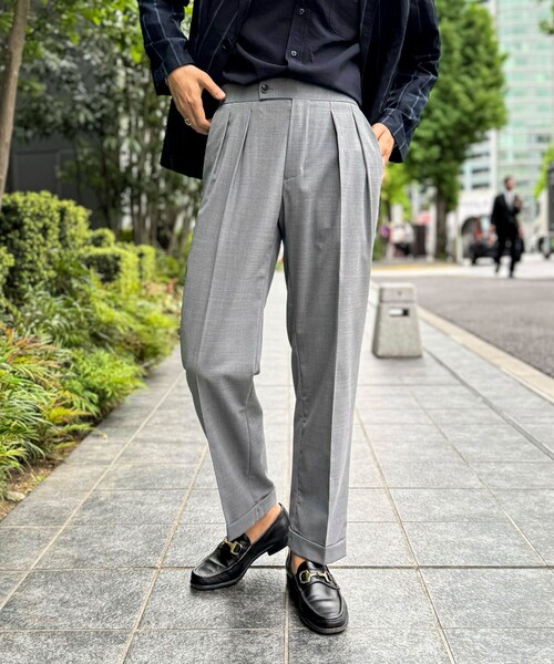 NOLLEY’S(ノーリーズ)の「NSN アジャスター付2タックスラックス 25SS(スラックス・メンズ・グレー/ブラック/チャコールグレー・S/M/L/XL)」の3枚目の写真