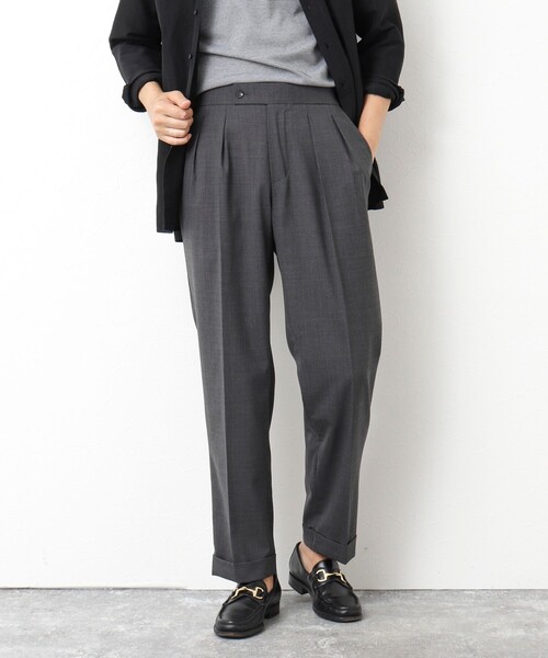 NOLLEY’S(ノーリーズ)の「NSN アジャスター付2タックスラックス 25SS(スラックス・メンズ・グレー/ブラック/チャコールグレー・S/M/L/XL)」の2枚目の写真