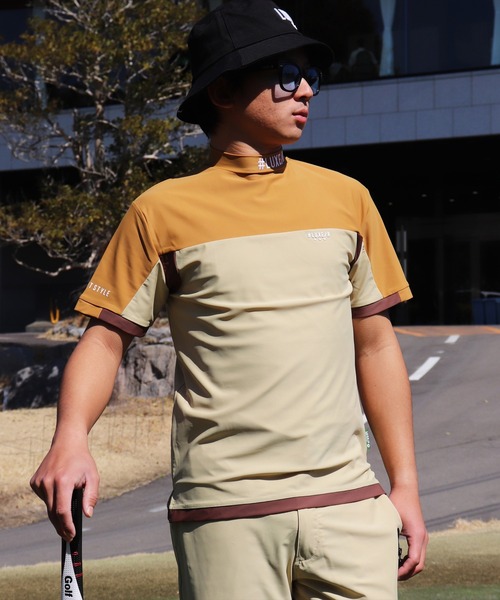 RM)【LUXE/R GOLF】COOL & DRY ストレッチ スムース バイカラー