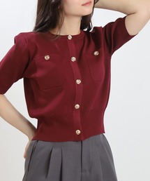 Rene レッド半袖カーディガン Rene レッド半袖カーディガン - メルカリ