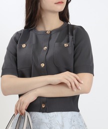 TRUDEA | スポンディッシュ半袖カーディガン(無地・配色)(カーディガン/ボレロ)