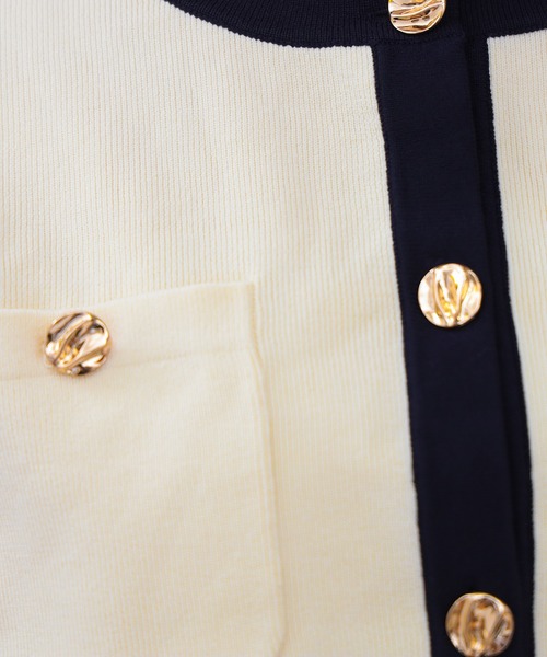 TRUDEA（トルディア）の「スポンディッシュ半袖カーディガン(無地・配色)（カーディガン/ボレロ・レディース・ネイビー/ホワイト/ピンク/レッド/ホワイト×ネイビー/ライトグレー/アイボリー/ブラック/その他/ブラウン/チャコールグレー/ワイン・MEDIUM/LARGE）」の22枚目の写真