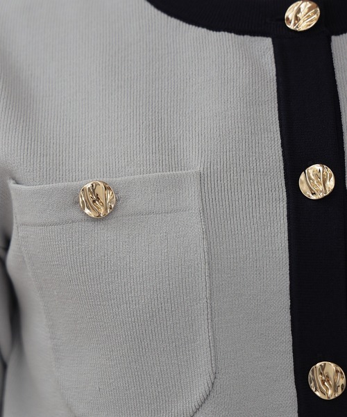 TRUDEA（トルディア）の「スポンディッシュ半袖カーディガン(無地・配色)（カーディガン/ボレロ・レディース・ネイビー/ホワイト/ピンク/レッド/ホワイト×ネイビー/ライトグレー/アイボリー/ブラック/その他/ブラウン/チャコールグレー/ワイン・MEDIUM/LARGE）」の21枚目の写真