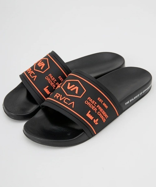 RVCA(ルーカ)の「RVCA メンズ CHAINMAIL SHOWER SLIDE ファッションサンダル 【2025年春夏モデル】/ルーカスライドサンダル・シャワサン(シャワーサンダル)(サンダル・メンズ・ブラック系その他/ブラック/ブラック×ホワイト/オレンジ・10/9/8)」の4枚目の写真