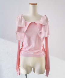 Tシャツ/カットソー（ピンク/桃色系・オフショルダー）ファッション