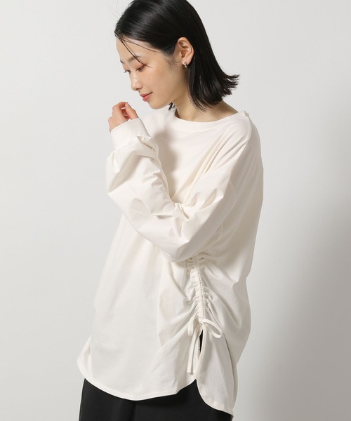 LAKOLE(ラコレ)の「【多機能ウェア】ラッシュガードドロストプルオーバー / 291765(ラッシュガード・レディース・モカ/オフホワイト/チャコールグレー・FREE)」の2枚目の写真