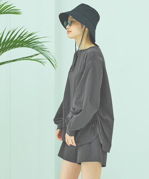 LAKOLE(ラコレ)の「【多機能ウェア】ラッシュガードドロストプルオーバー / 291765(ラッシュガード・レディース・モカ/オフホワイト/チャコールグレー・FREE)」の7枚目の写真