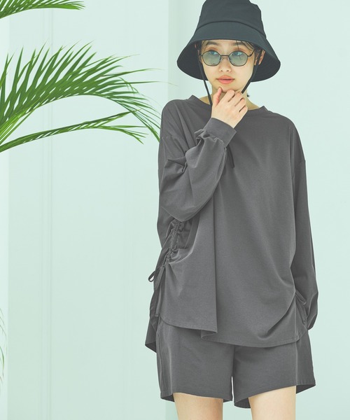 LAKOLE(ラコレ)の「【多機能ウェア】ラッシュガードドロストプルオーバー / 291765(ラッシュガード・レディース・モカ/オフホワイト/チャコールグレー・FREE)」の8枚目の写真