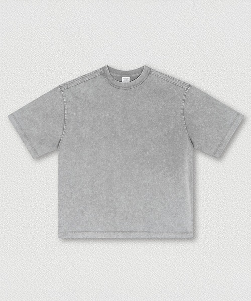 CORPUS TOKYO（コーパス トーキョー）の「【セットアップ対応】ケミカルウォッシュラインパイピングTシャツ（Tシャツ/カットソー・メンズ・グレー/ブラック/チャコールグレー・1/2/3）」の6枚目の写真
