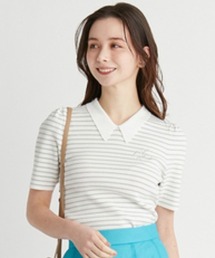 CELFORD | カリグラフィー刺繍衿付きニットプルオーバー(ニット/セーター)