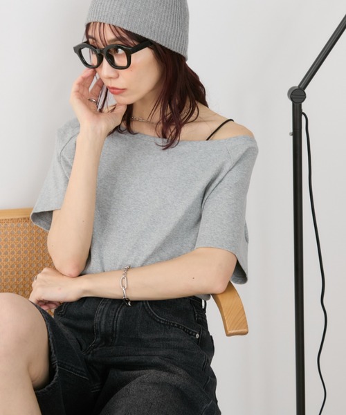 Auntie Rosa Holiday（アンティローザホリデー）の「オフショルラグランTEE（Tシャツ/カットソー・レディース・ピンク/オフホワイト/グレー/ブラック・FREE）」の4枚目の写真