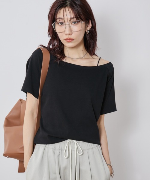Auntie Rosa Holiday（アンティローザホリデー）の「オフショルラグランTEE（Tシャツ/カットソー・レディース・ピンク/オフホワイト/グレー/ブラック・FREE）」の3枚目の写真