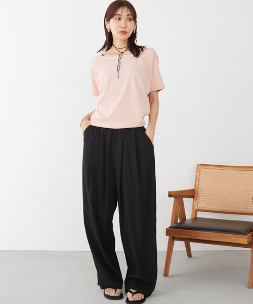 Auntie Rosa Holiday（アンティローザホリデー）の「オフショルラグランTEE（Tシャツ/カットソー・レディース・ピンク/オフホワイト/グレー/ブラック・FREE）」の12枚目の写真