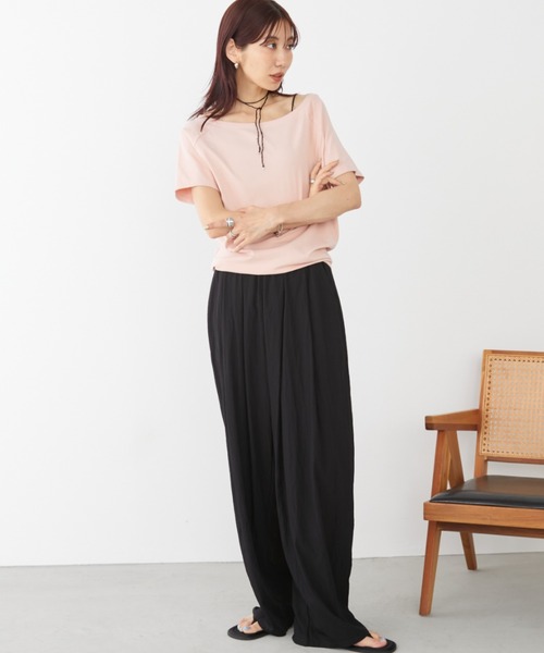 Auntie Rosa Holiday（アンティローザホリデー）の「オフショルラグランTEE（Tシャツ/カットソー・レディース・ピンク/オフホワイト/グレー/ブラック・FREE）」の13枚目の写真