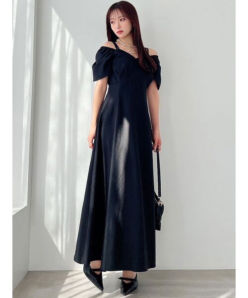 RESEXXY（リゼクシー）の「ダブルストラップフレアワンピース（ワンピース・レディース・アイボリー/ブラック/チャコールグレー/ブラウン・SMALL/MEDIUM）」の20枚目の写真