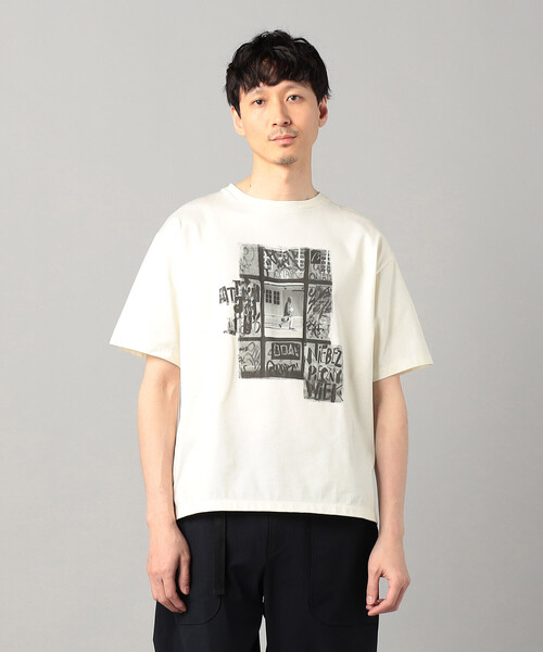 β MEN(ベータメン)の「窓柄プリント Tシャツ(Tシャツ/カットソー・メンズ・カーキ/アイボリー・M/L)」の5枚目の写真