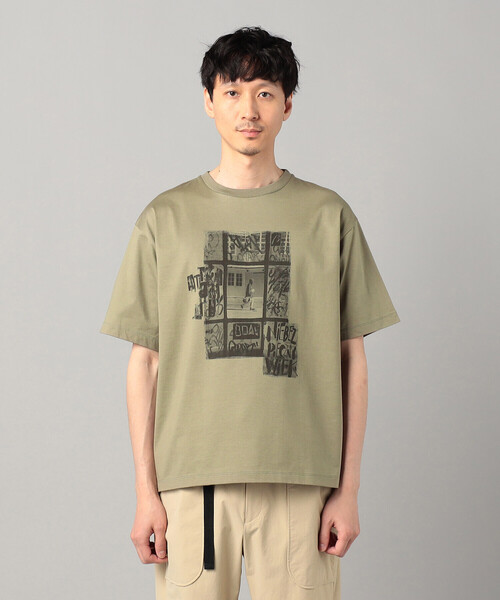 β MEN(ベータメン)の「窓柄プリント Tシャツ(Tシャツ/カットソー・メンズ・カーキ/アイボリー・M/L)」の9枚目の写真