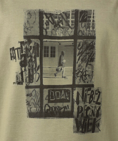 β MEN(ベータメン)の「窓柄プリント Tシャツ(Tシャツ/カットソー・メンズ・カーキ/アイボリー・M/L)」の16枚目の写真