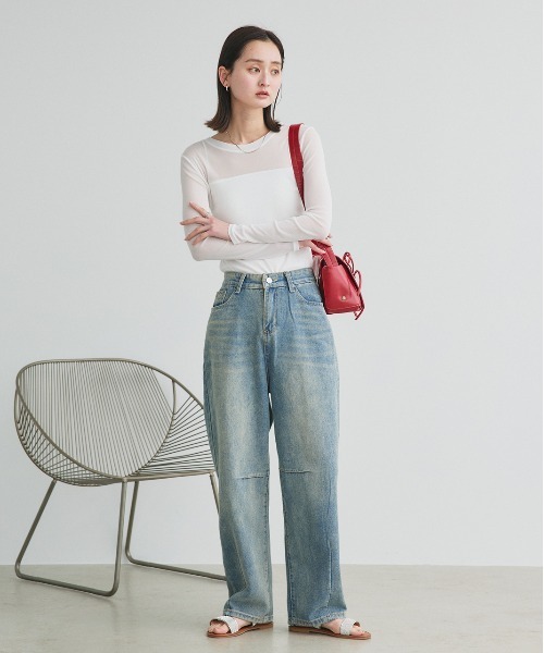 ad thie(アドティエ)の「ルーズシルエット カーブデニムパンツ(デニムパンツ・レディース・ブルー・MEDIUM/LARGE)」の21枚目の写真