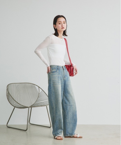 ad thie(アドティエ)の「ルーズシルエット カーブデニムパンツ(デニムパンツ・レディース・ブルー・MEDIUM/LARGE)」の22枚目の写真
