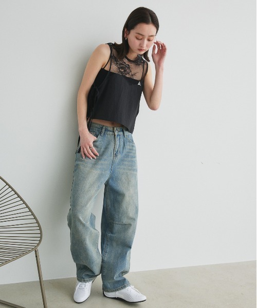 ad thie(アドティエ)の「ルーズシルエット カーブデニムパンツ(デニムパンツ・レディース・ブルー・MEDIUM/LARGE)」の8枚目の写真
