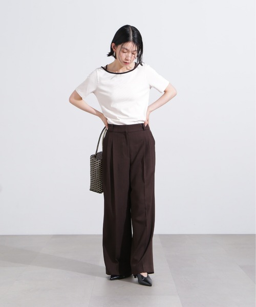 N.（N. Natural Beauty Basic）（エヌエヌナチュラルビューティーベーシック）の「ツータックワイドパンツ（その他パンツ・レディース・グレー/チャコールグレー/ブラウン・MEDIUM）」の17枚目の写真