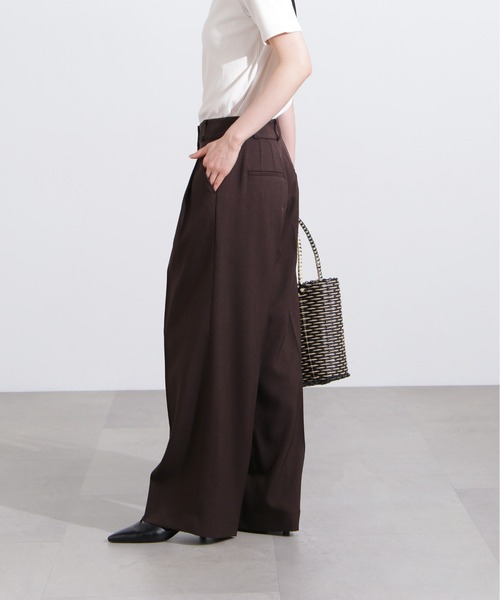 N.（N. Natural Beauty Basic）（エヌエヌナチュラルビューティーベーシック）の「ツータックワイドパンツ（その他パンツ・レディース・グレー/チャコールグレー/ブラウン・MEDIUM）」の18枚目の写真