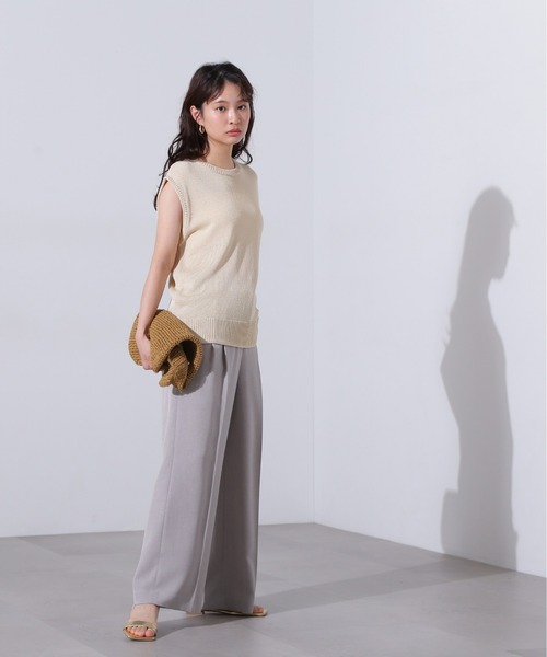 タック ワイドパンツ ストレート ベーシック 薄手 2色 hr9773 パンツ タックワイドパンツ レディース : ZOZOTOWN Yahoo!店